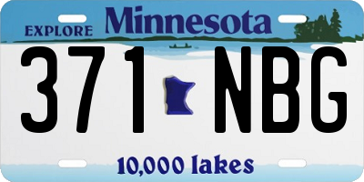 MN license plate 371NBG