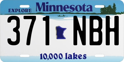 MN license plate 371NBH
