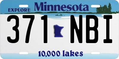 MN license plate 371NBI