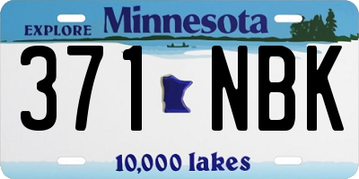 MN license plate 371NBK
