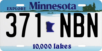 MN license plate 371NBN