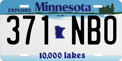 MN license plate 371NBO
