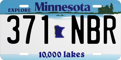 MN license plate 371NBR