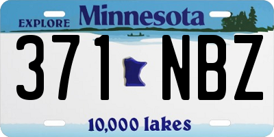 MN license plate 371NBZ