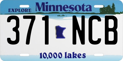 MN license plate 371NCB