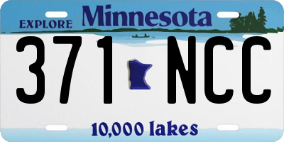 MN license plate 371NCC