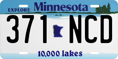 MN license plate 371NCD