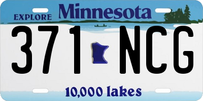 MN license plate 371NCG