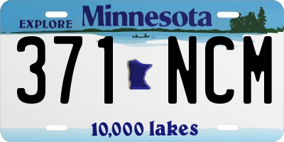MN license plate 371NCM