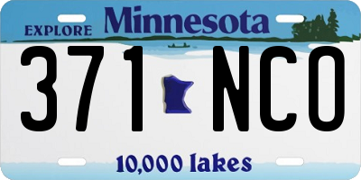 MN license plate 371NCO