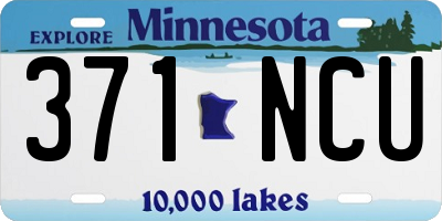 MN license plate 371NCU