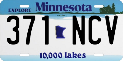 MN license plate 371NCV