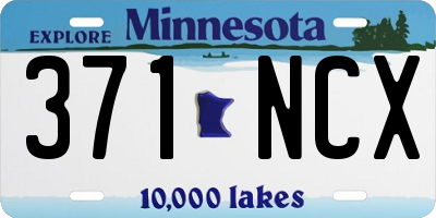 MN license plate 371NCX