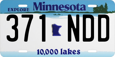 MN license plate 371NDD