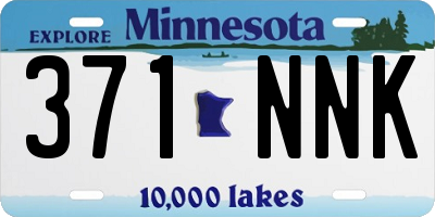 MN license plate 371NNK
