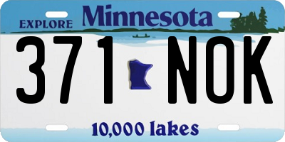 MN license plate 371NOK