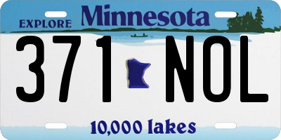 MN license plate 371NOL