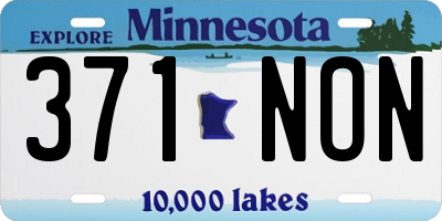 MN license plate 371NON
