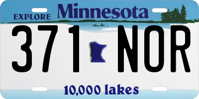 MN license plate 371NOR