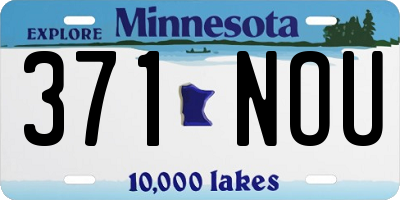 MN license plate 371NOU