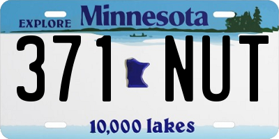 MN license plate 371NUT