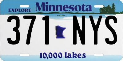 MN license plate 371NYS