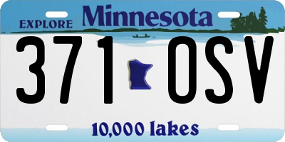 MN license plate 371OSV