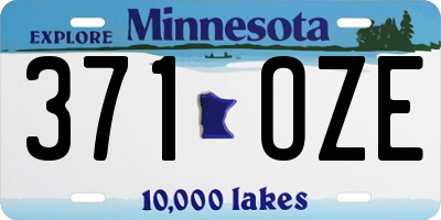 MN license plate 371OZE
