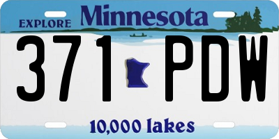 MN license plate 371PDW