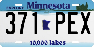 MN license plate 371PEX