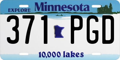 MN license plate 371PGD
