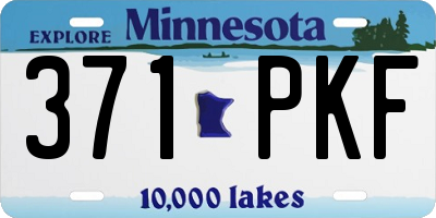 MN license plate 371PKF