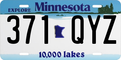 MN license plate 371QYZ