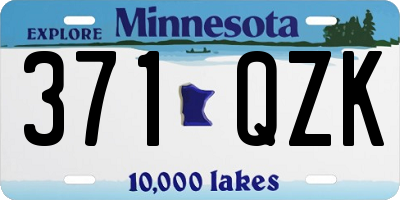 MN license plate 371QZK
