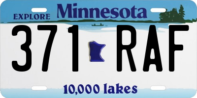 MN license plate 371RAF
