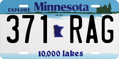 MN license plate 371RAG