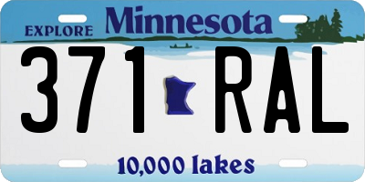 MN license plate 371RAL