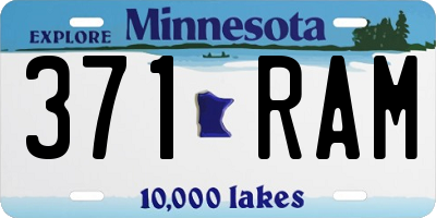 MN license plate 371RAM