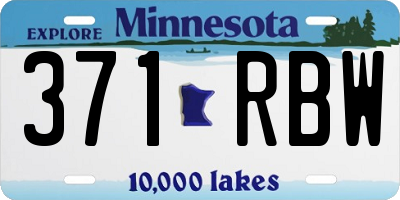 MN license plate 371RBW