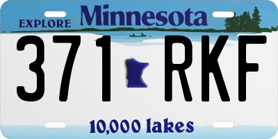 MN license plate 371RKF