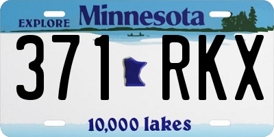 MN license plate 371RKX