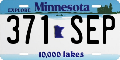 MN license plate 371SEP