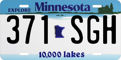 MN license plate 371SGH
