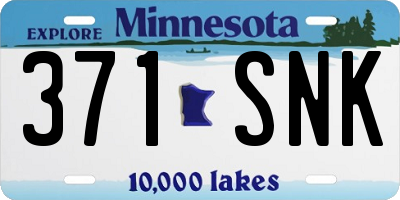 MN license plate 371SNK