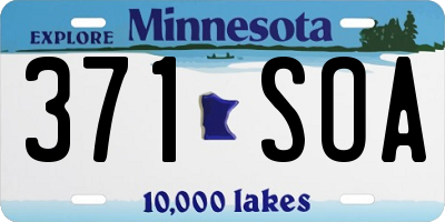 MN license plate 371SOA