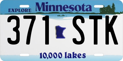 MN license plate 371STK