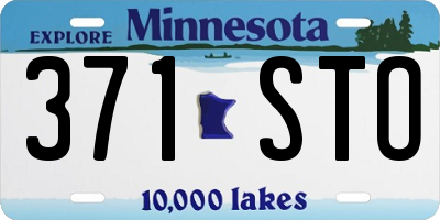 MN license plate 371STO