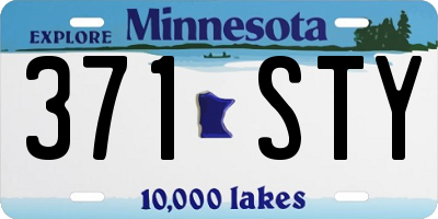 MN license plate 371STY