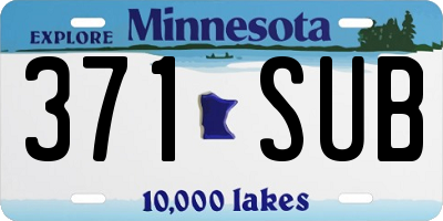 MN license plate 371SUB