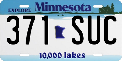 MN license plate 371SUC
